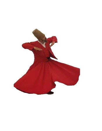 Kırmızı Mevlana Semazen Yetişkin Kostümü